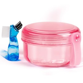 Sin Fugas Y Antideslizante Para Dentaduras Postizas, Retenedor De Caja De Baño, Taza Para Remojo De Dentadura Postiza, Estuche Para Dientes Falsos Con Cesta Coladora Y Cepillo, Apto P