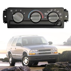 Teilelager Heater A/C Climate Control Switch with Rear Windshield Heating Compatible with 1999-2005 Chevy Blazer，1999-2002 Oldsmobile Bravada，1999-2001 GMC Jimmy 4.3L&16250535，599-261，655-00826