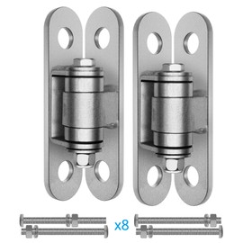 JEXIFY Heavy Duty Gate Hinges with Sealed Bearings and 8 Screws, Adjustable Yoke Pivot, Suitable for Large Driveway Gates Up to 1100 Pounds, Silver Finished