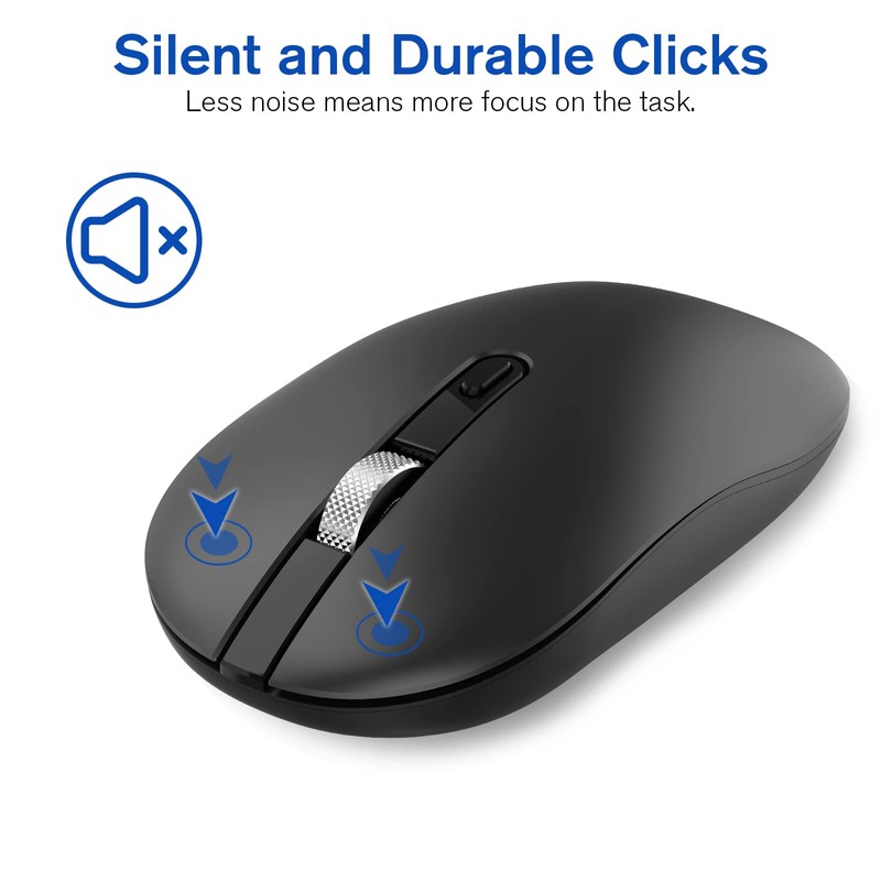 cimetech Kabellose Maus 2.4GHz Leise Funkmaus Ergonomisch mit USB-Empfänger 3