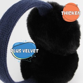 XIAOHAWANG Kids Boy Warm Earmuffs for Children Girl Winter Ear Muffs Cold Weather Ear Warmer (2 Pack-navy soccer&dino)