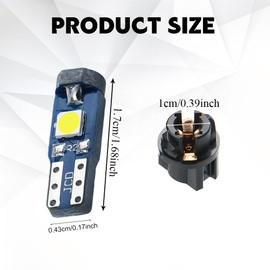 Rebvugr 20PCS T5 LED Light for Car Dashboard, Interior Car Light, T5 37 74 2721 Instrument Cluster Bulb Kit with Twist Lock Socket PC74 PC37, 3030 Chip Super Bright 12 Volt for Cars (White)