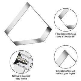 KSPOWWIN 5 Pieces Diamond Shape Cookie Cutter, Stainless Steel Cookie Biscuit Cutter Set