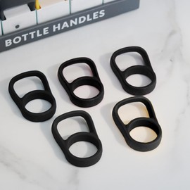 Bottle Handle for Swell, Compatible with Swell Water Bottles 9oz, 17oz, 25oz, Silicone BPA-Free, （Black）