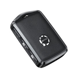 ontto Leather Key Fob Cover with Keychain Stylish Key Case Full Protection Fit for Volvo XC90 S90 XC60 2018 2019 Black