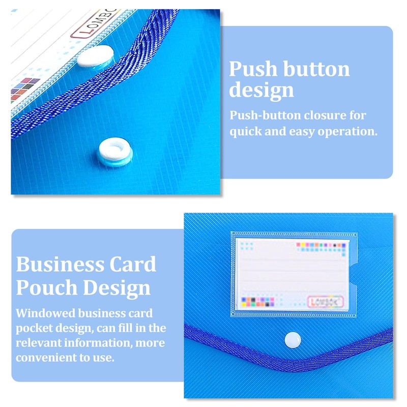 A4 Document Folder, Pack of 5, Plastic Document Bag, Collecting