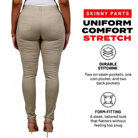 Access Junior's Uniform Skinny Pants (Khaki, 3/4)