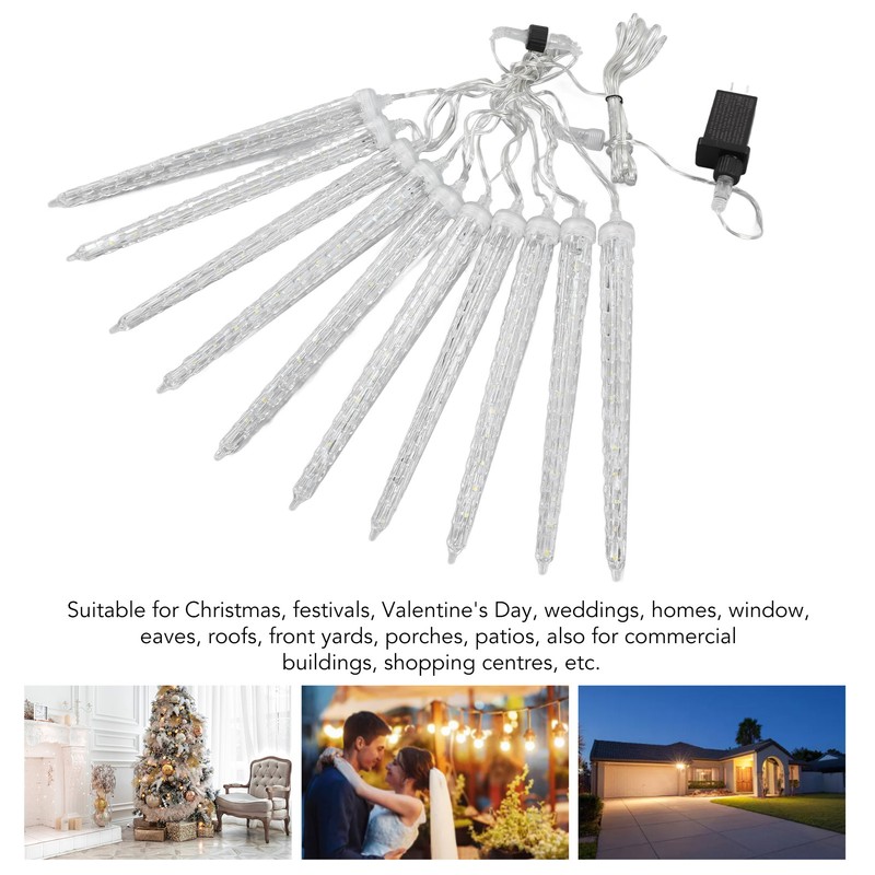 4W Meteor Shower Lights 7V 6.6ft IP65 Waterproof Plastic Christmas