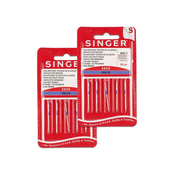 Singer Set of 2 Packs Sewing Needles 806R 2020 100/16