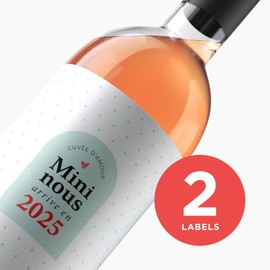 2PCS - Pregnancy Announcement Wine Labels, Baby Announcement Wine Labels, Pregnancy Reveal Ideas, Surprise Pregnancy Announcement for Grandparents, Family & Friends