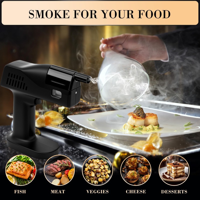 Cocktail Bubble Smoke Gun Accessories, Contains 4 Hickory Flavors, 4