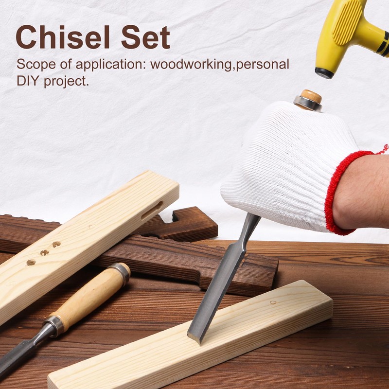 4 Pcs Half Round Chisel Set Inner Edge DIY Wood