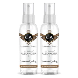 CA Perfume Impression of Alexandria II For Women & Men Replica Version Fragrance Dupes Concentrated Long Lasting Eau de Parfum Spray Refillable Atomizer Bottle 2 Fl Oz/60ml X2