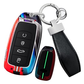 ontto luminous car key fob cover fit for Chery Jaecoo J7 J8 7 Tiggo 8plus 8 5 Plus 7pro Max Omoda 5 C5 Arrizo key holder Metal Smart Shell case keyring keychain auto styling Accessories Red 3