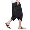 PRIJOUHE Men's Harem Capri Pants, Wide Leg Mens Capris, Summer