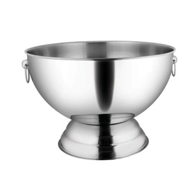 Winco SPB-35 Stainless Steel Punch Bowl with Handles, 3.5-Gallon, Medium