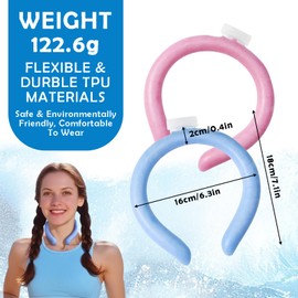 2 Pcs Neck Cooling Tube, Cooling Neck Rings for Outdoor Activities, Lightweight TPU Material, 16 * 18cm Size, Ideal for Hiking, Cycling and Hot Weather