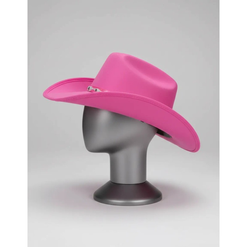 Sombrero Vaquero Texana Para Dama Fiesta Disfraz Rosa Negro