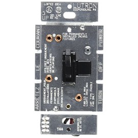 Lutron Toggler Combination Fan and Light Control, 1.5 Amp, Single-Pole/3-Speed, AY2-LFSQ-BL, Black