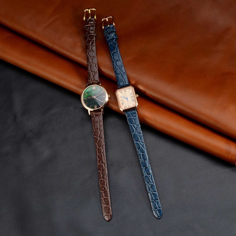 BISONSTRAP Leather Watch Straps, Soft Replacement Bands with Polished Buckle,20mm,