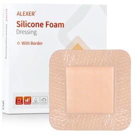 OUJEALEE Silicone Foam Dressing with Border - 5 Pack (5" x 5")