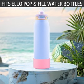 2 PCS for Ello Pop Water Bottle Boot, Silicone Bottom for llo Pop 22 OZ Water Bottle, for Ello Pop Stainless Steel Water Bottle Accessories Avoid Scratches and Noise (Rose Red, 22oz)
