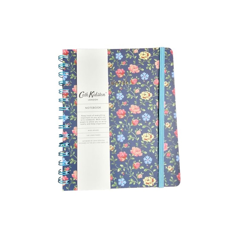 Cath Kidston Wiro Bound A5 Notebook 128 Lined Pages Blue