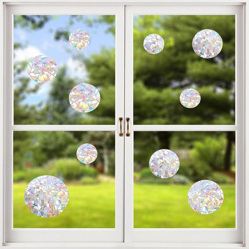 39 Round Prism Window Stickers, Sun Catcher Bird Anti Collision