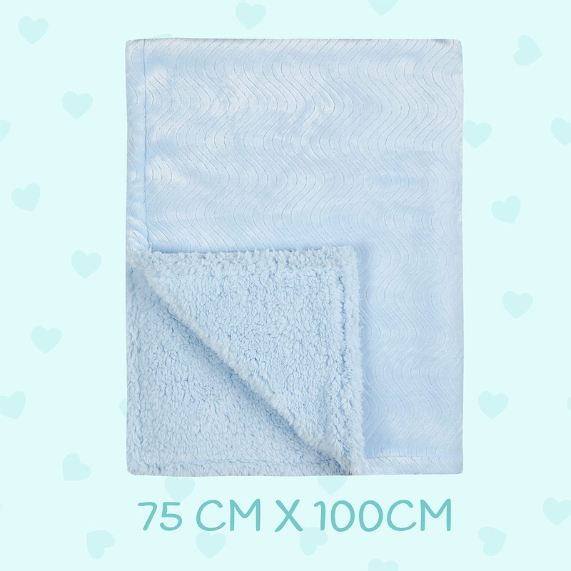 Metzuyan Baby Boy Girl Plain Blanket Soft Plain Sherpa Flannel