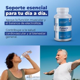 POTASIO  Naturagel Potasio  Omega 3  Mineral y Electrolito Esencial, Bienestar Muscular  160 Cápsulas de 700 mg                                       