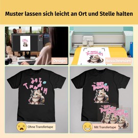 TransOurDream Transfer Tape for Inkjet Transfer Film, Transfer Tape (10 Sheets, A4), Transparent Transfer Tape for Iron-On for Printable HTV Vinyl (DE-Tape-10)