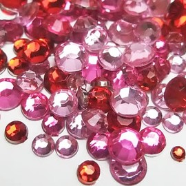 Fiero Acrylic Stone Rhinestone Color & Size Random Type: Approximately 2,000 pieces, Sizes 0.08, 0.16, 0.2, 0.2, 0.2 inches (2, 3, 4, 5 mm) are randomly included (blue color (clear, blue, light blue))