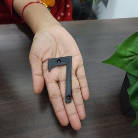 Doris 3-Inch Solid Brass Outdoor Decor Mailbox Numbers House Numbers For Outside House Numbers Address Sign For Door (Number 7, Satin Black)