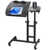 Compact Double Desktop 24 inch TV Tray Table, Rolling Desk