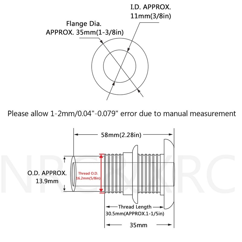 NRC&XRC Marine Grade Stainless Steel Barbed Short Straight 3/8" ID