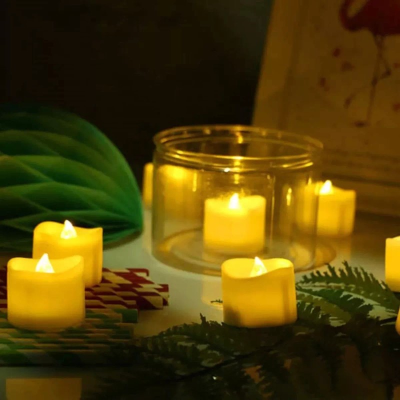RIVERSOFY 48 Velas Decorativas Batería Luz Led Para Boda Fiesta