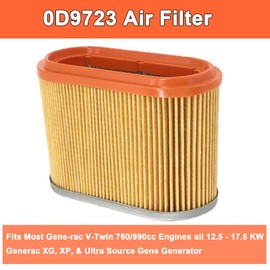 Jvfnxpm 0D9723 Air Filter 070185ES Oil Filter Kit for Gene-rac V-Twin 760cc 990 cc Engines All 12.5-17.5 KW Generac XG XP Ultra Source Gens Generator with Paper Funnel Oil Wipe Spark Plug