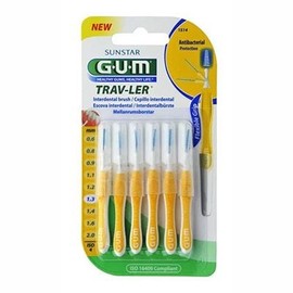 Gum Trav-ler Interdental Brush 1514 1,3mm Yellow 6 Items