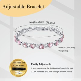 UtenoTureH Magnetic Bracelets for Women, Stainless steel Magnetic Bracelet Jewelry Gifts (Pink)