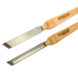 Hurricane Turning Tools, HSS, 2 Piece Skew Chisel Set (1" Standard and 3/4" Oval), Standard Series Woodturning Tools