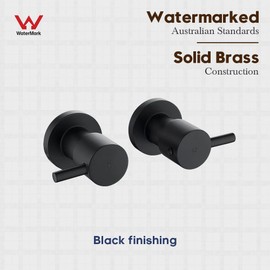 Decaura Watermark Shower Mixer Taps 1/4 Turn Twin Hand Levers Hot Cold Shower Valve Kits Bathtub Faucet Solid Brass Matt Black