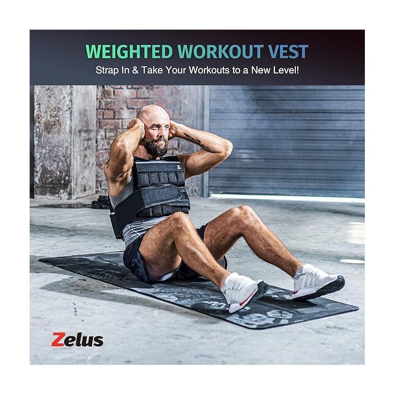 ZELUS 【SpringTok】ZELUS 23lb/ 30lb/ 60lb Weighted Vest with Adjustable Weights,