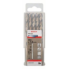 Bosch 2608585893 Metal Drill Bit Hss-Co 7, 5mmx2.72inx4.29In 10 Pcs
