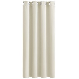 PONY DANCE Single Blackout Curtain for Living Room - Short Thermal Curtain Room Darkening & Privacy Protection for Small Window, 52 inch x 54 inch, 1 Panel, Light Beige