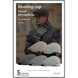 Eternal Leaf FT33103 Tweed Herringbone Hunting Hat, Adjustable Size, Men's, Women's,, 05. light brown
