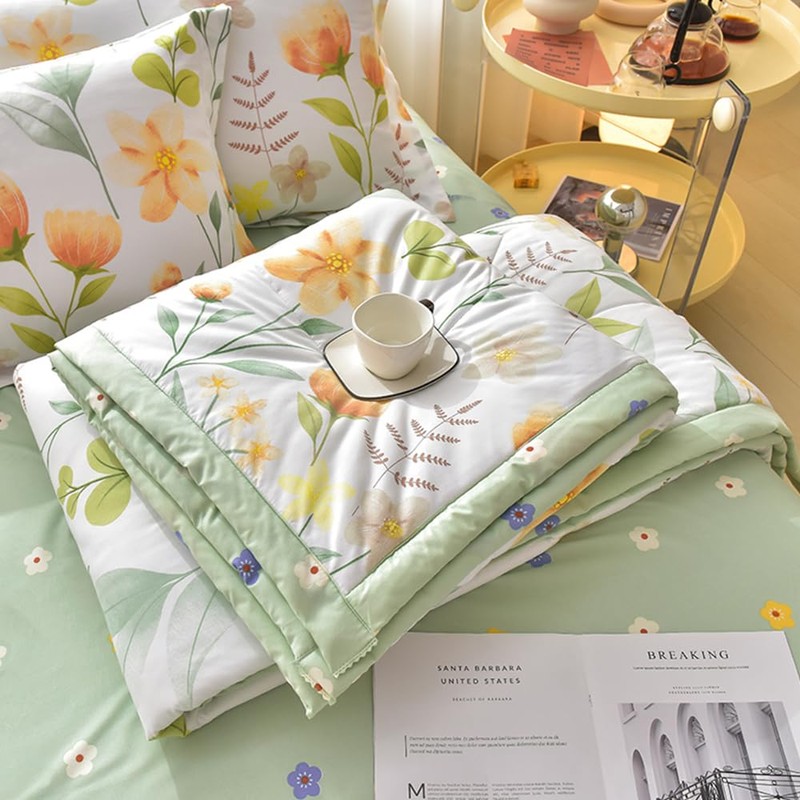 Chickwin Bedspread 150 x 200 cm Bed Throw Quilted Green