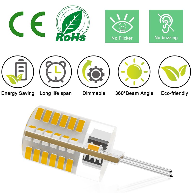 TAIYALOO G8 LED Bulb Dimmable, T4 JCD Type Bi-Pin Base,