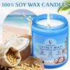 Coconut Beach Scented Candle, Natural Soy Wax Jar Candle for