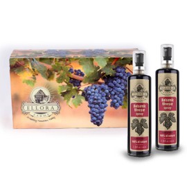 Ellora Farms, Single Origin Balsamic Vinegar, Glass Spray bottle, clog-free pump, barrel aged, Greece, 3.38 oz, Hand crafted Wooden Gift Box