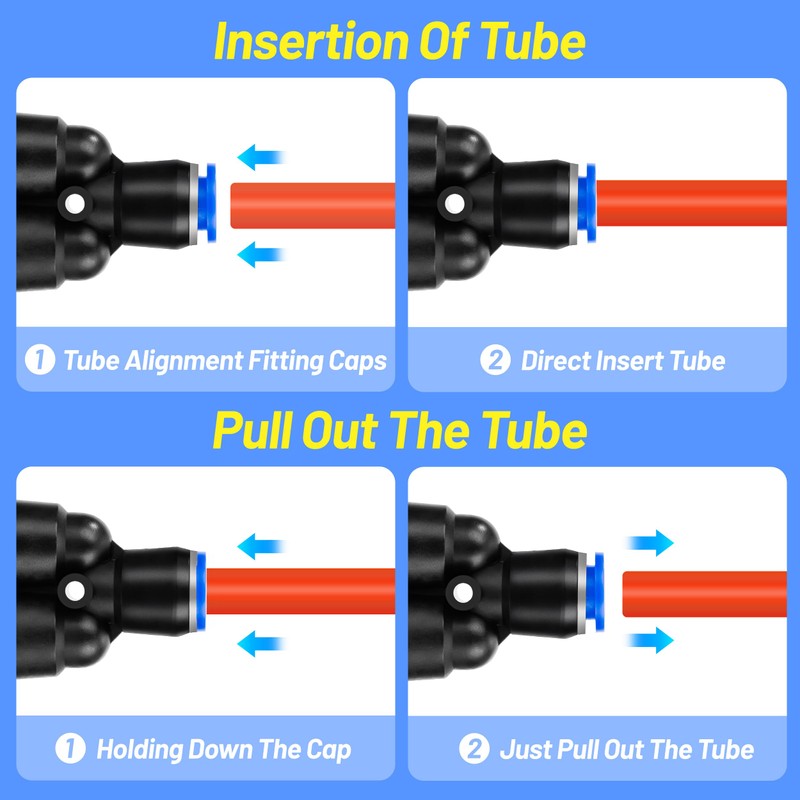 QIMEI-SHOP Pneumatic Connector Y Pneumatic Connector 6 mm Pneumatic Fittings